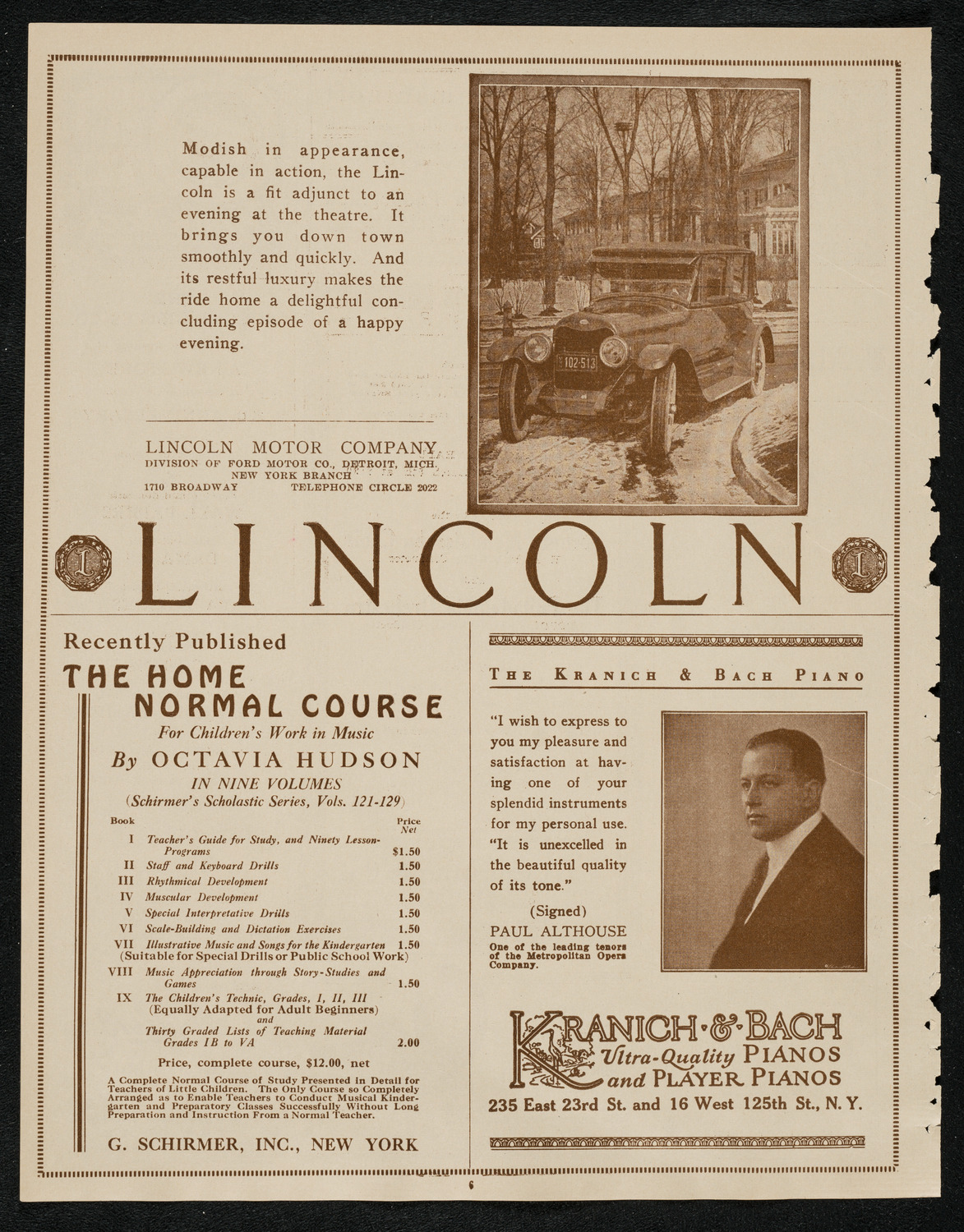 Philadelphia Orchestra and the Toronto Mendelssohn Choir, March 5, 1924, program page 6