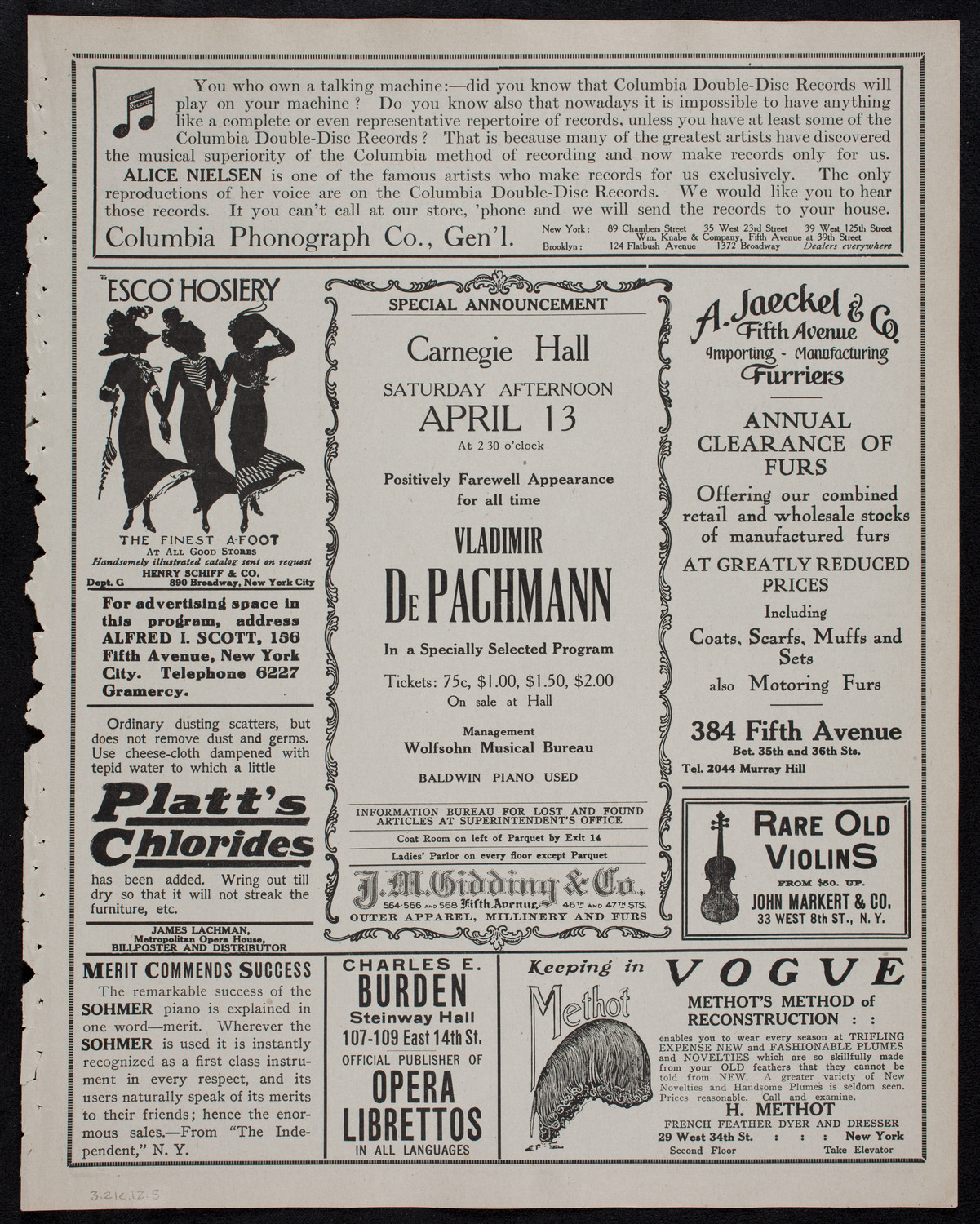 Boston Symphony Orchestra, March 21, 1912, program page 11