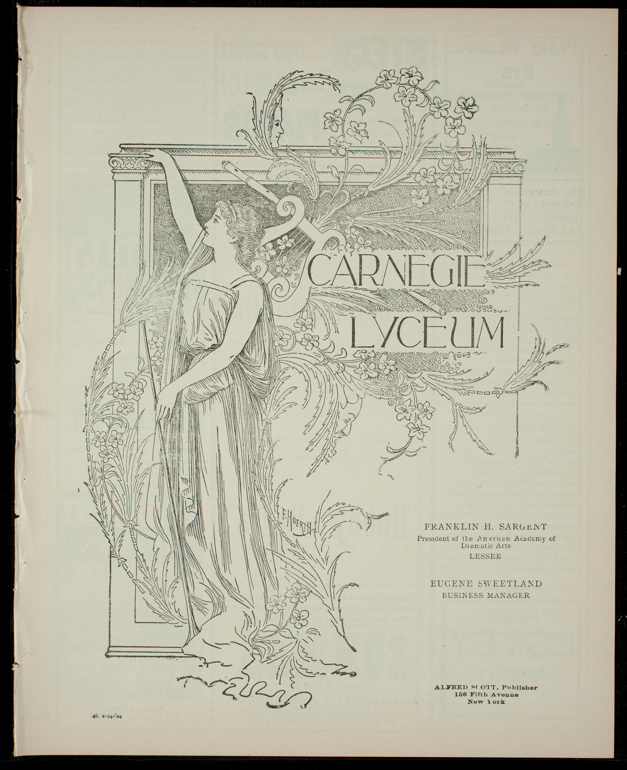 The Amaranth Dramatic Society, February 24, 1904, program page 1