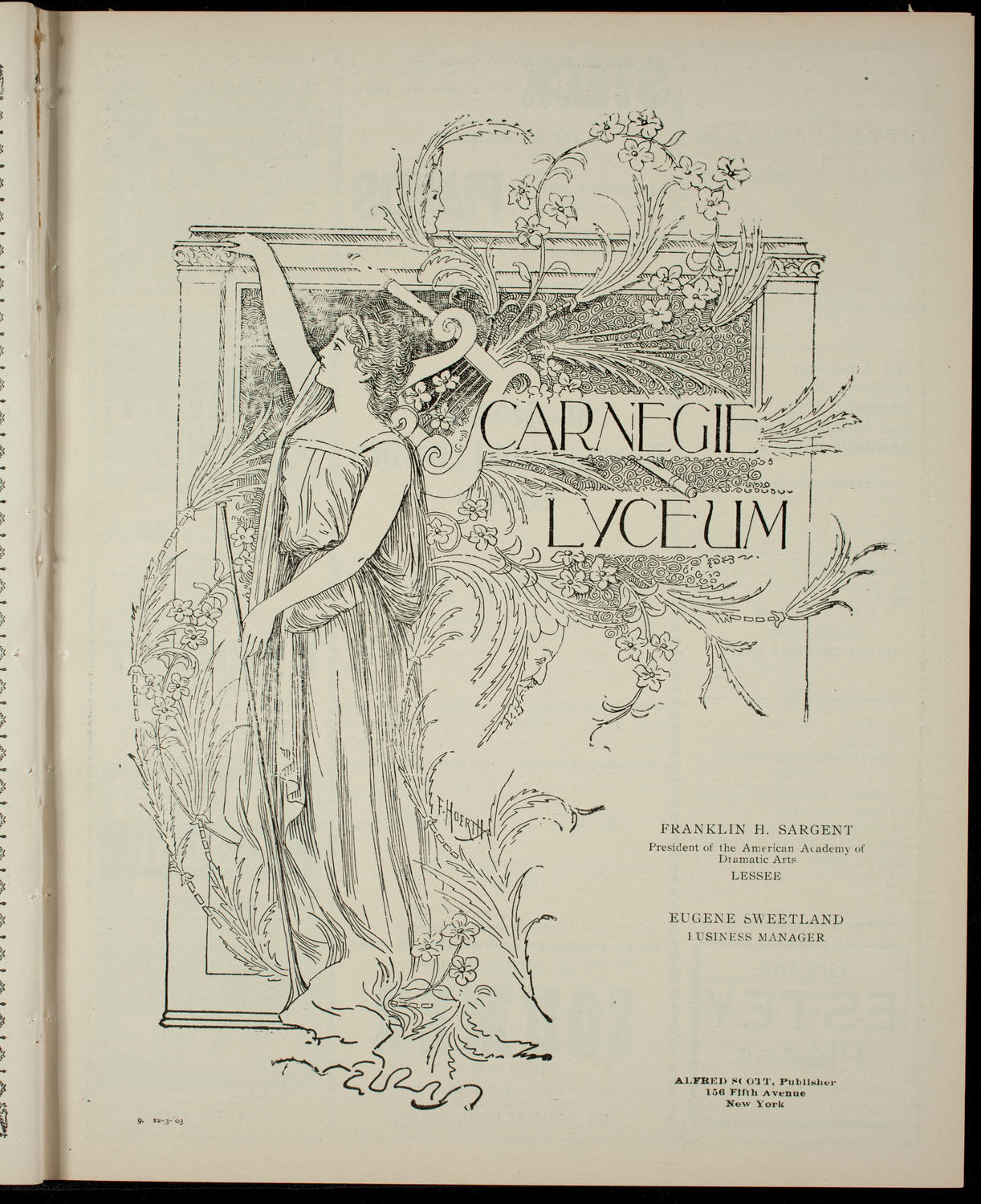 St. George's Dramatic and Literary Society, December 3, 1903, program page 1