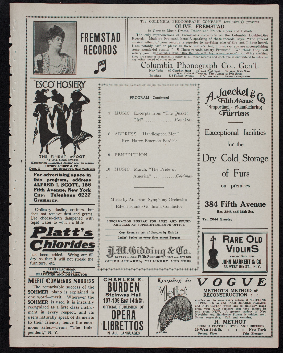 Graduation: Packard Commercial School, May 27, 1912, program page 9