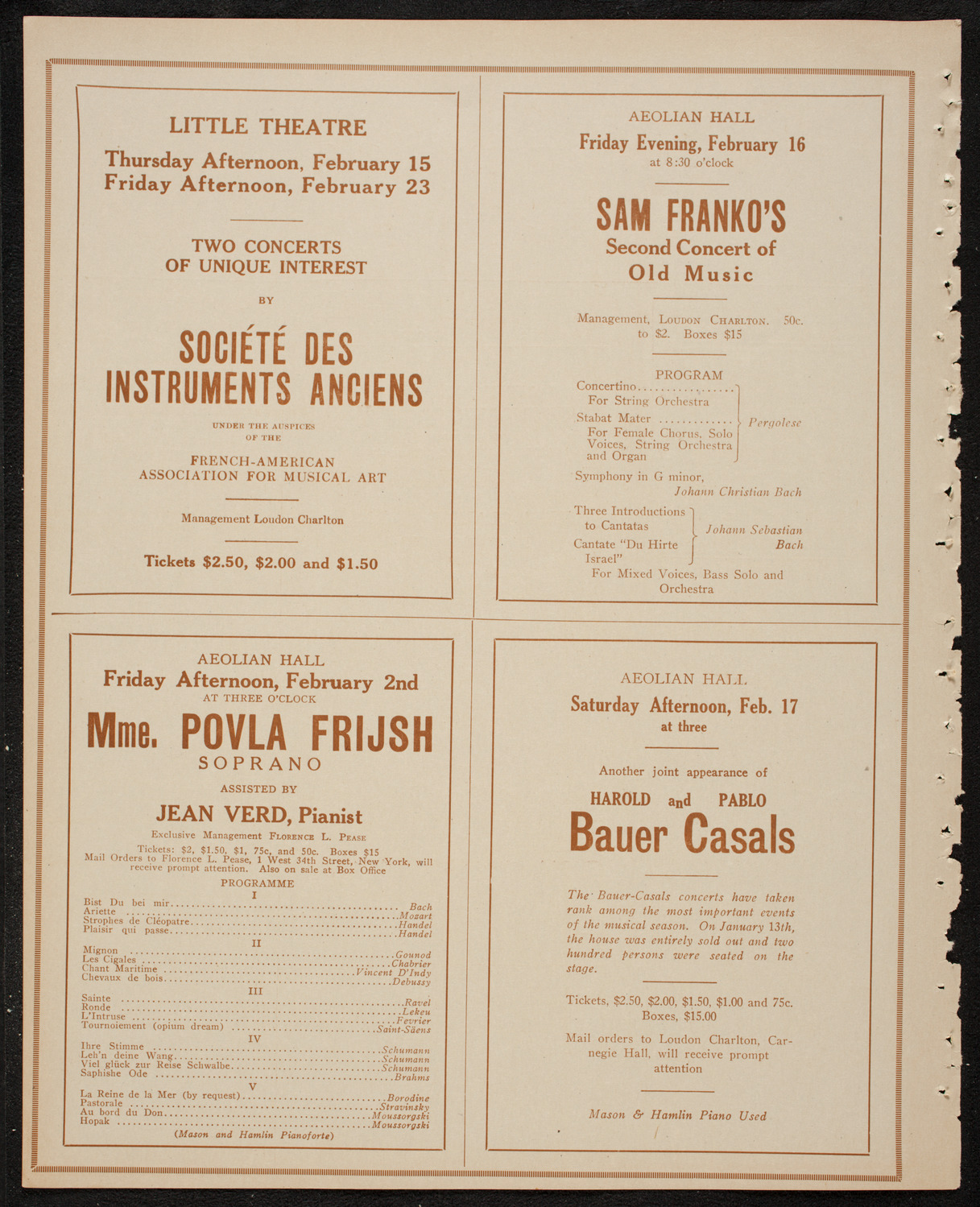New York Symphony Orchestra, February 1, 1917, program page 10