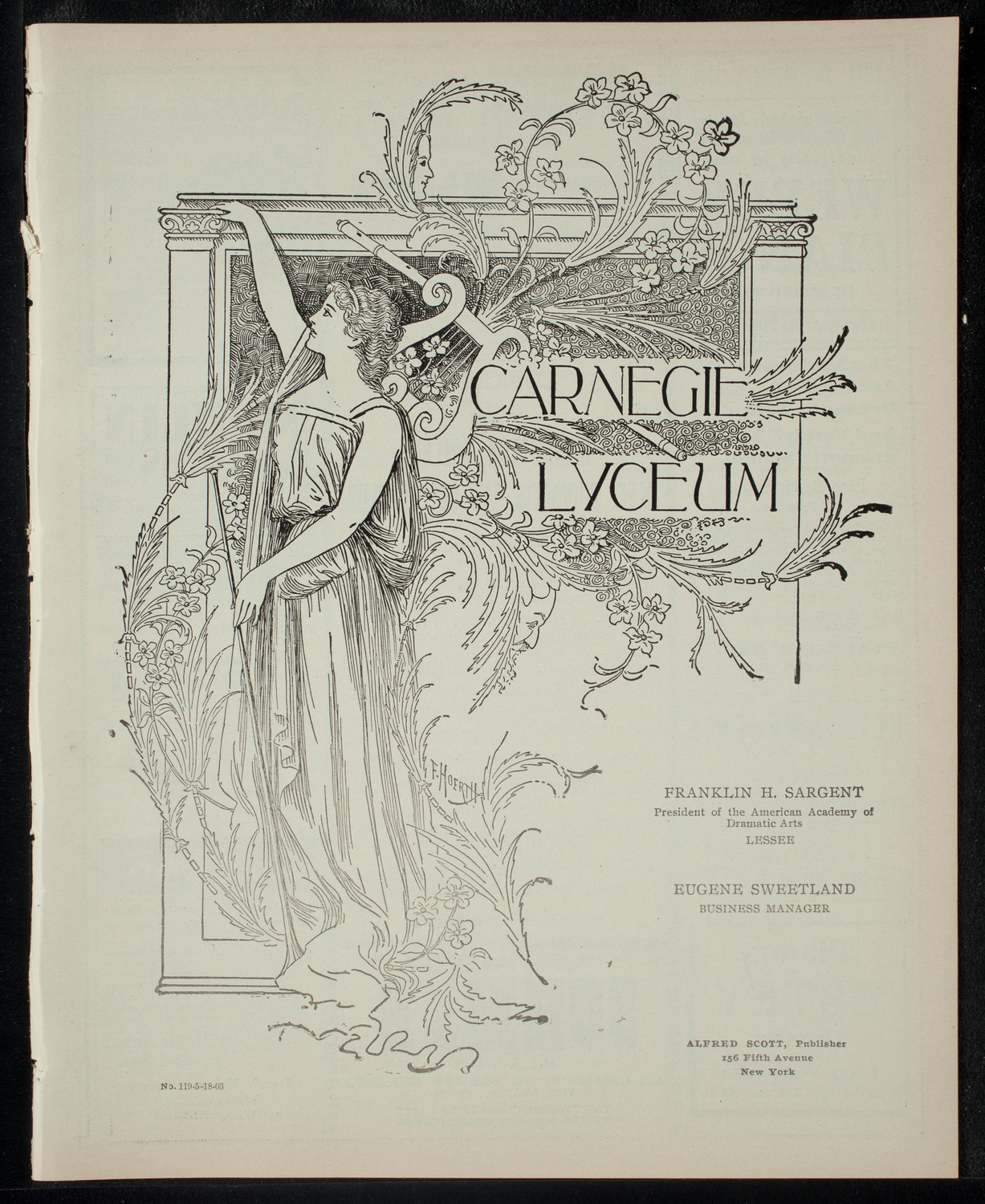 Manhattan College Glee, Mandolin and Guitar Clubs, May 18, 1903, program page 1