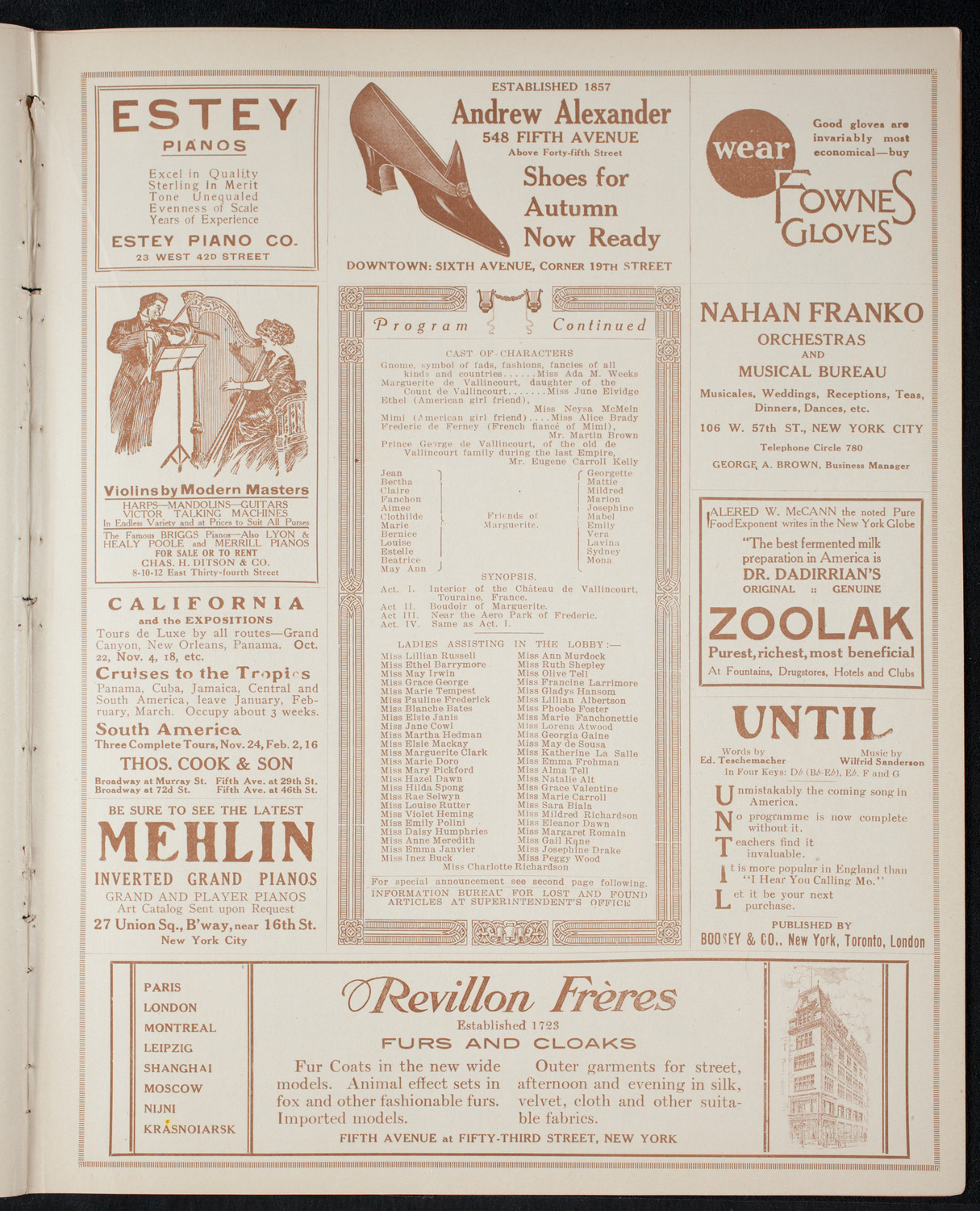 Fashion Show: "Yesterday or To-Morrow", October 8, 1915, program page 7