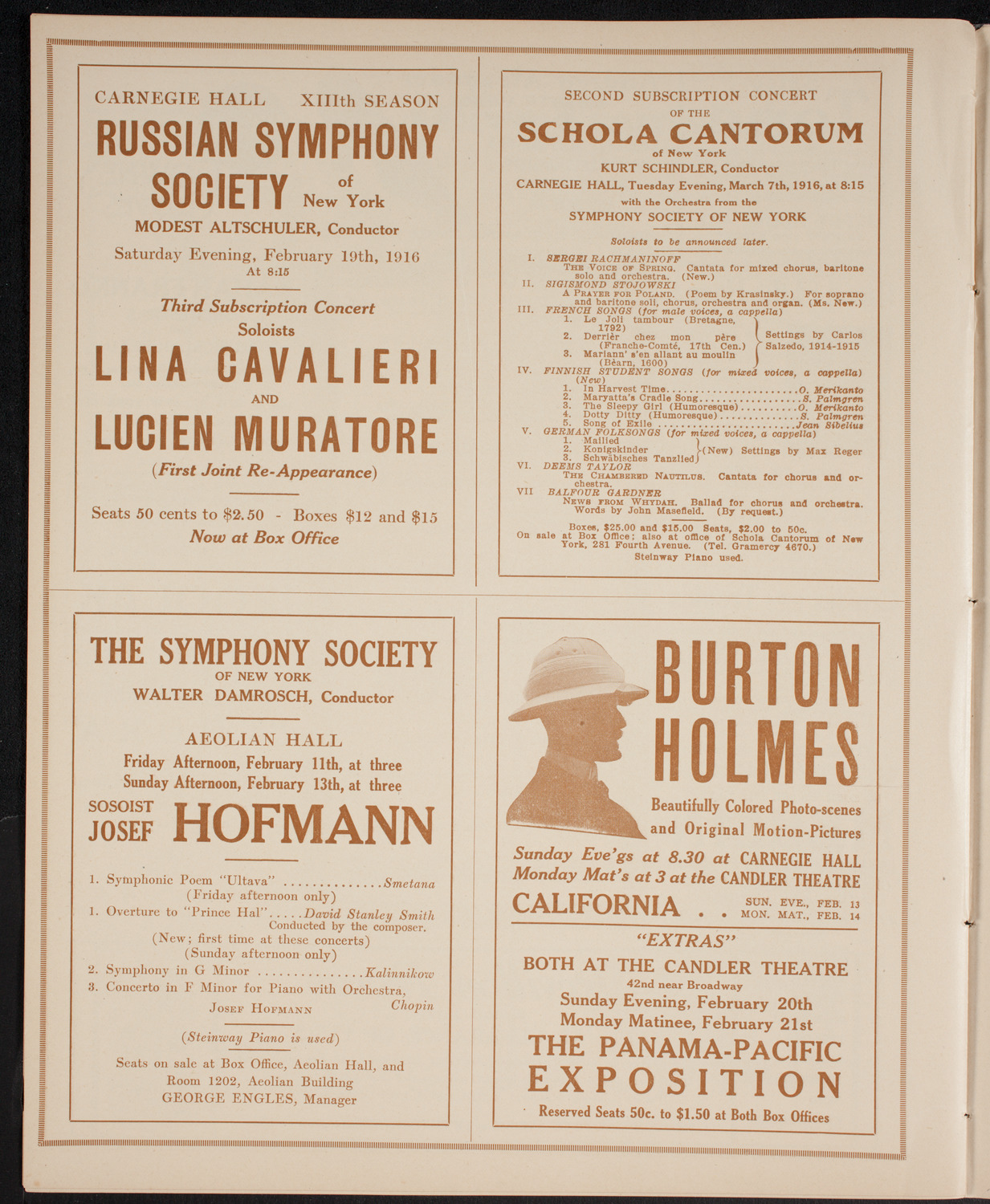 New York Philharmonic, February 11, 1916, program page 8