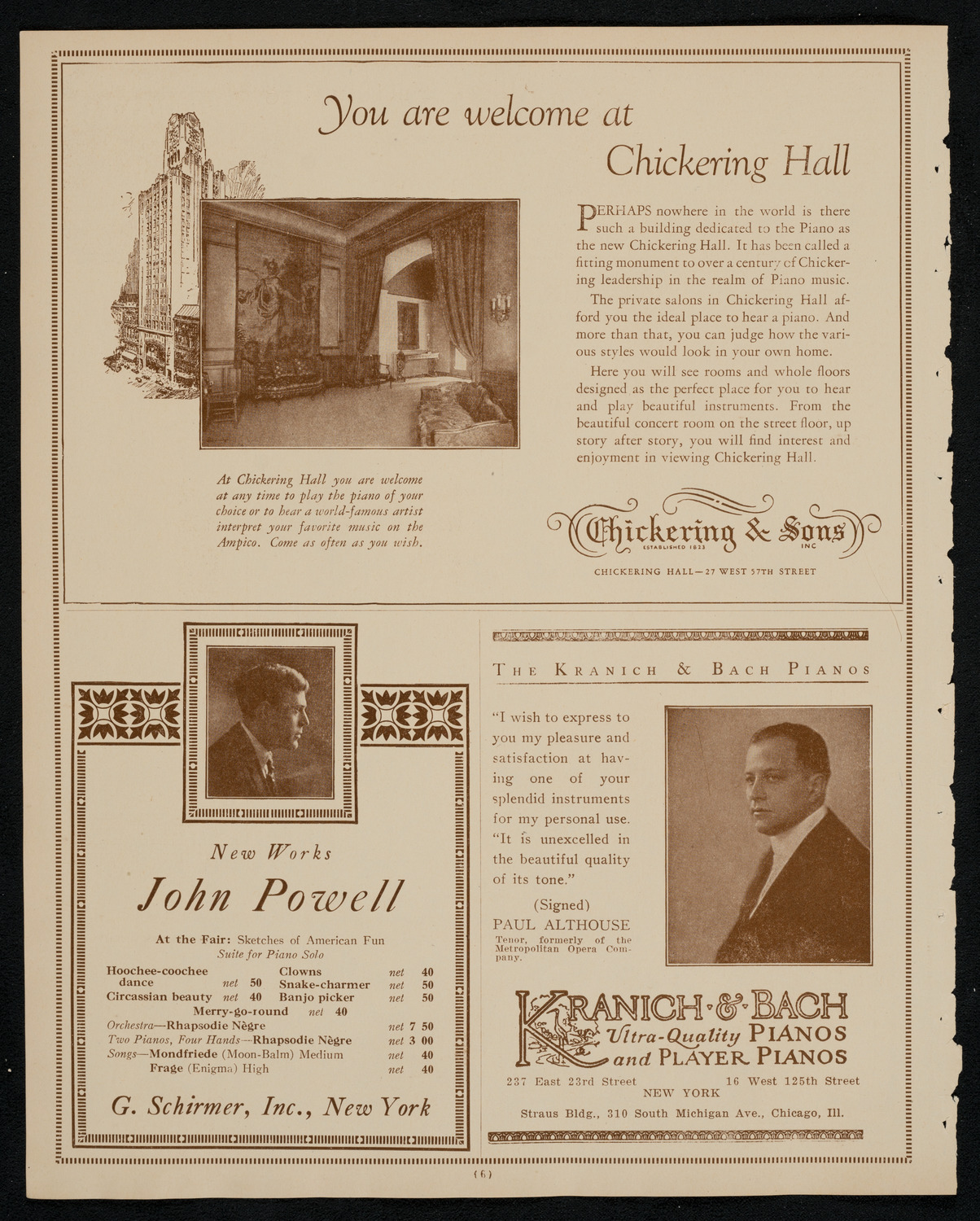 Tito Schipa, Tenor, November 1, 1925, program page 6