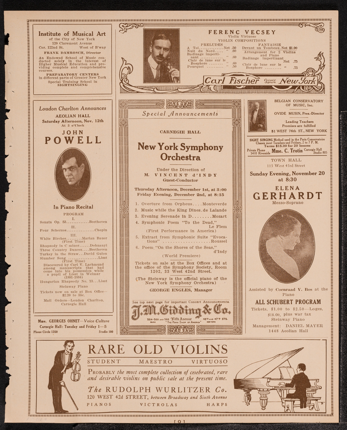 Helen Jeffrey, Violin, November 11, 1921, program page 9