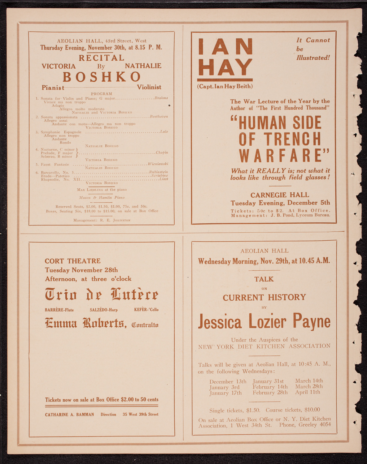 New York Philharmonic, November 24, 1916, program page 10