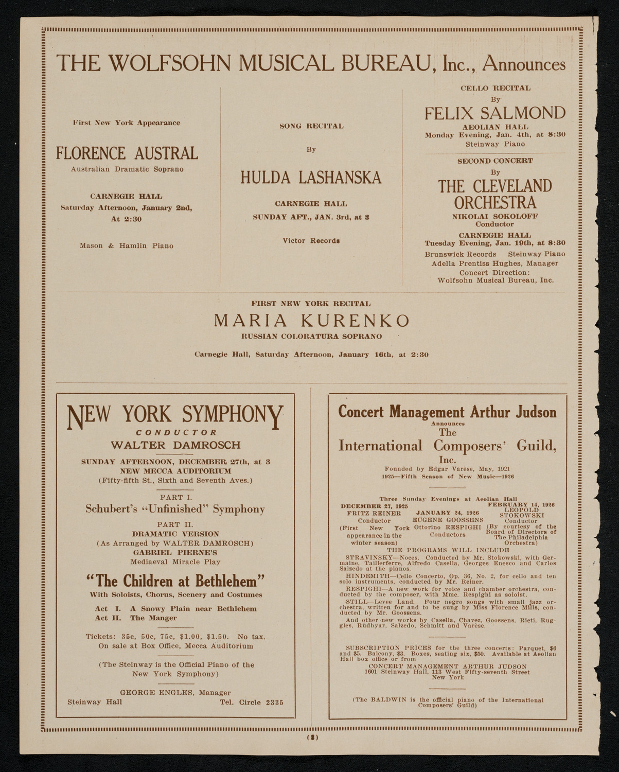 Newman Traveltalks: Wild Animal and Savage Life, December 20, 1925, program page 8