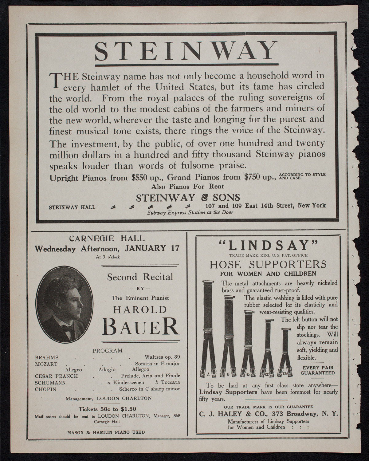 Paulo Gruppe with the Russian Symphony Orchestra, January 12, 1912, program page 4