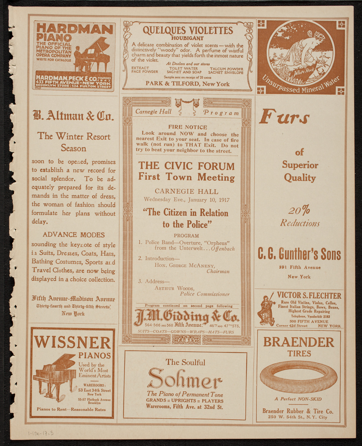 The Civic Forum, January 10, 1917, program page 5