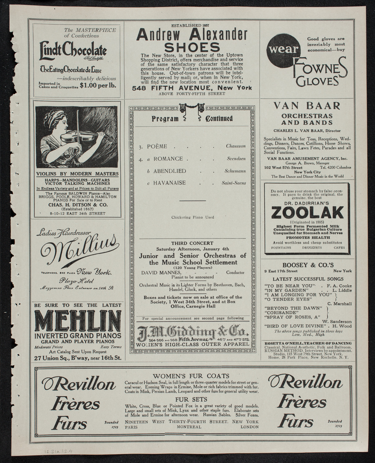 Symphony Concerts for Young People: Eugène Ysaÿe, Violin, December 21, 1912, program page 7
