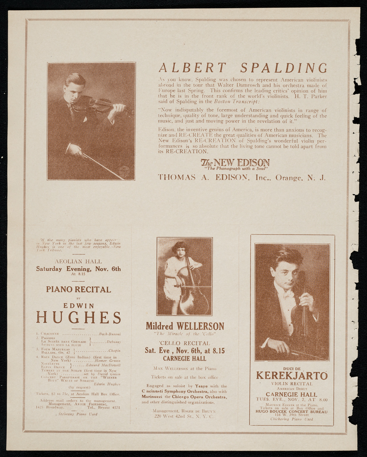 National Symphony Orchestra, October 31, 1920, program page 2