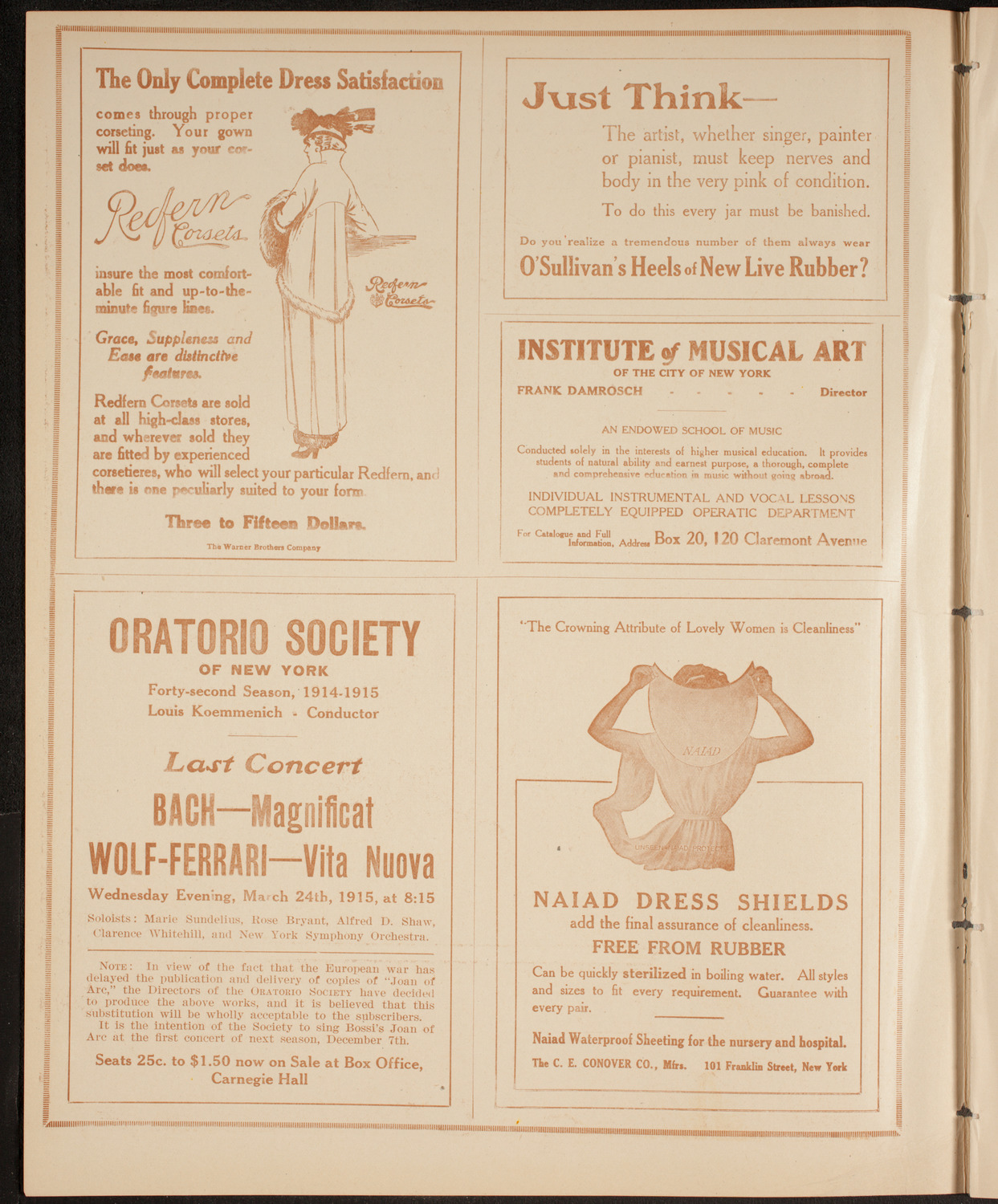 New York Philharmonic, January 28, 1915, program page 2