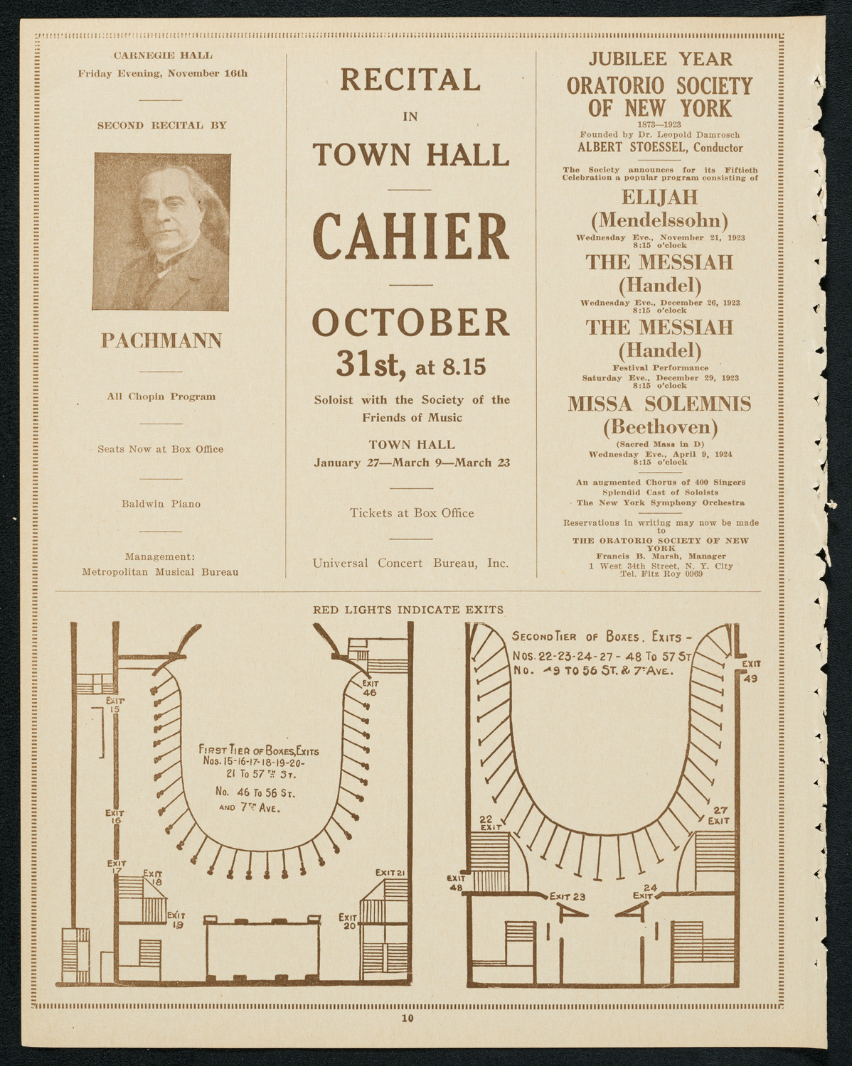 New York Philharmonic, October 26, 1923, program page 10