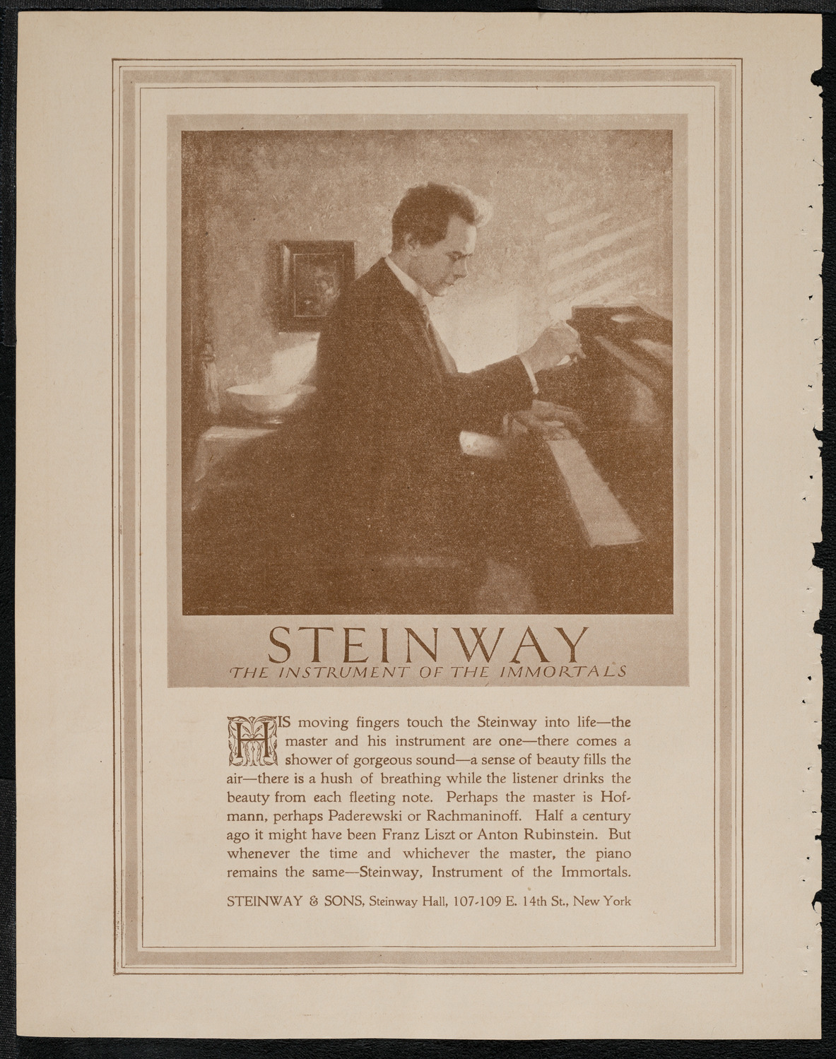La Scala Orchestra, March 18, 1921, program page 4