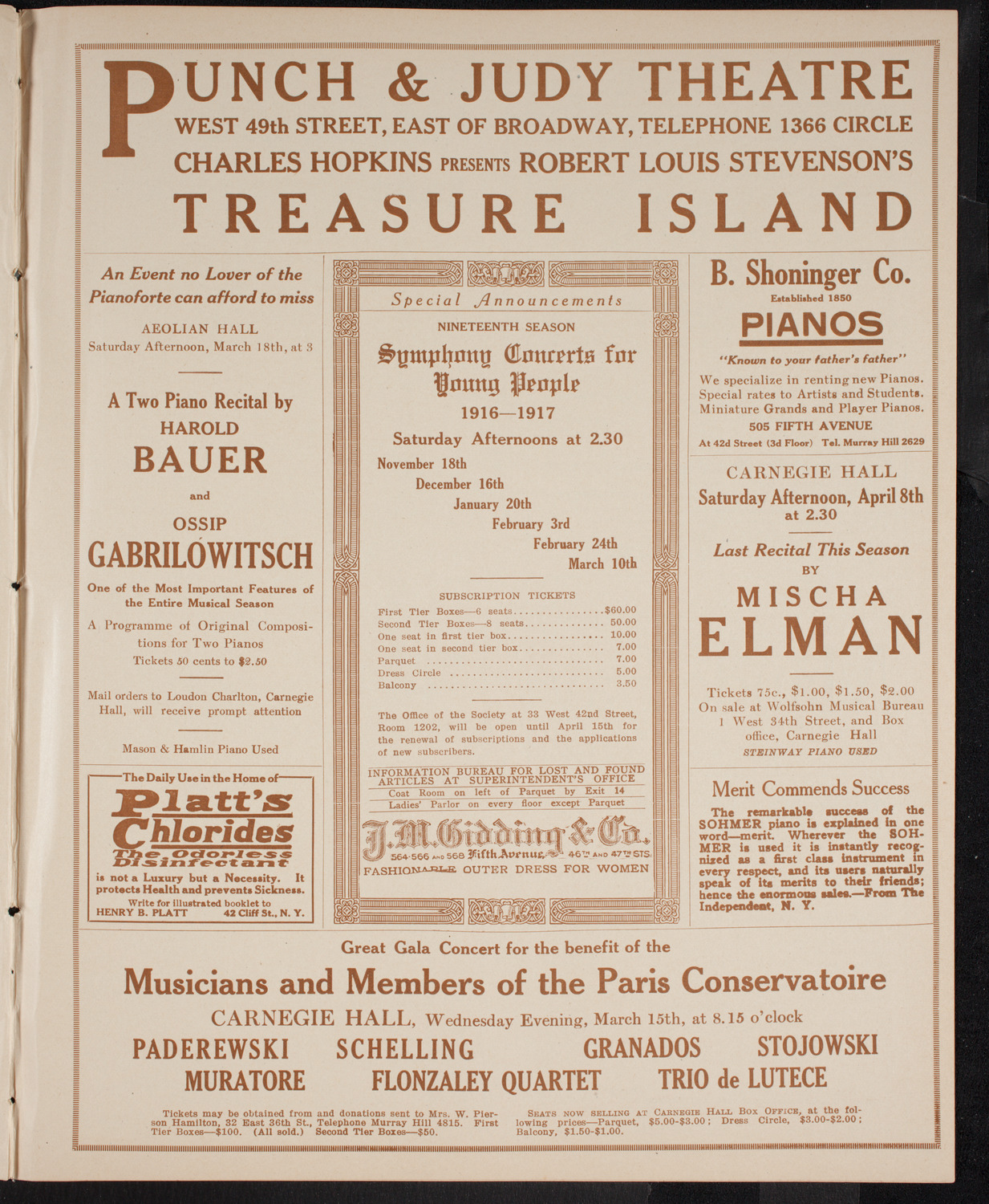 New York Symphony Orchestra, March 12, 1916, program page 9