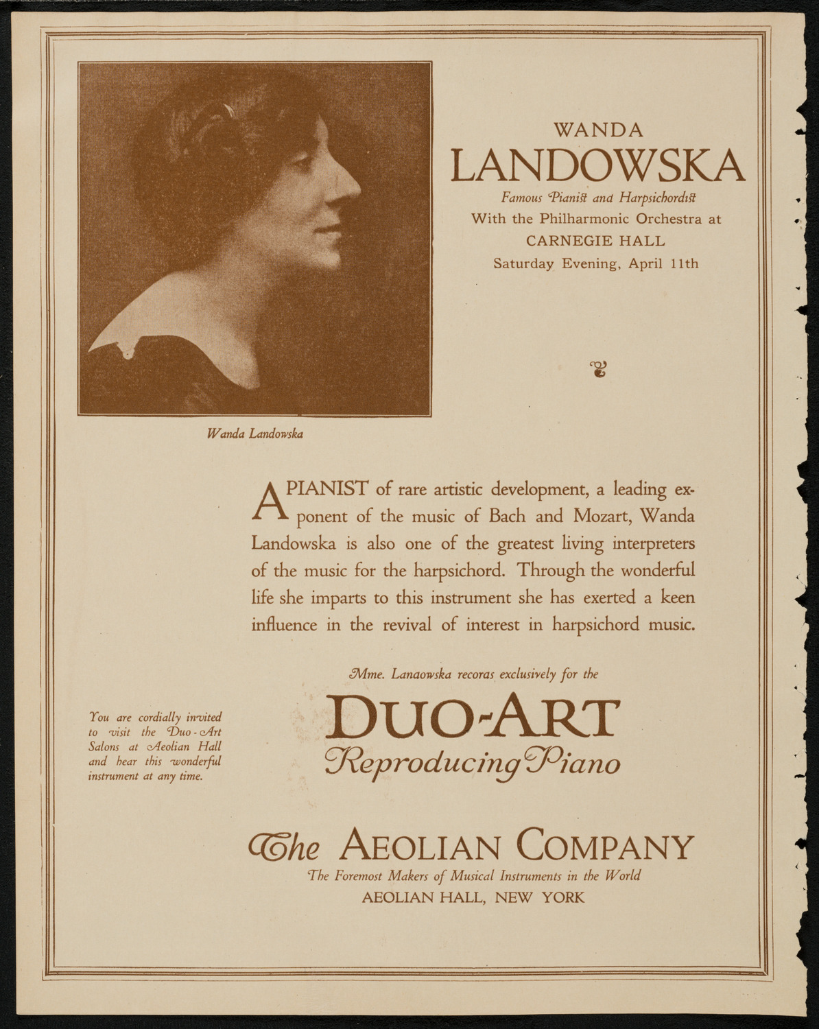 Boston Symphony Orchestra, April 11, 1925, program page 2