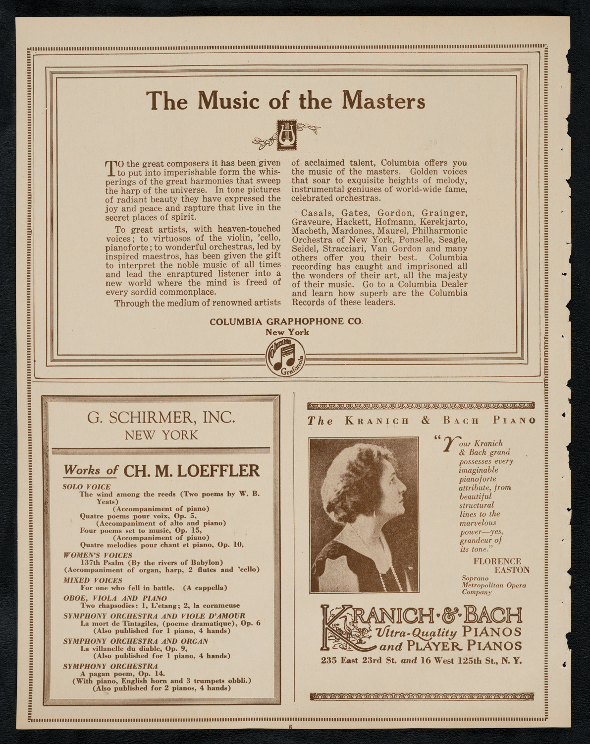 Boston Symphony Orchestra, March 17, 1923, program page 6