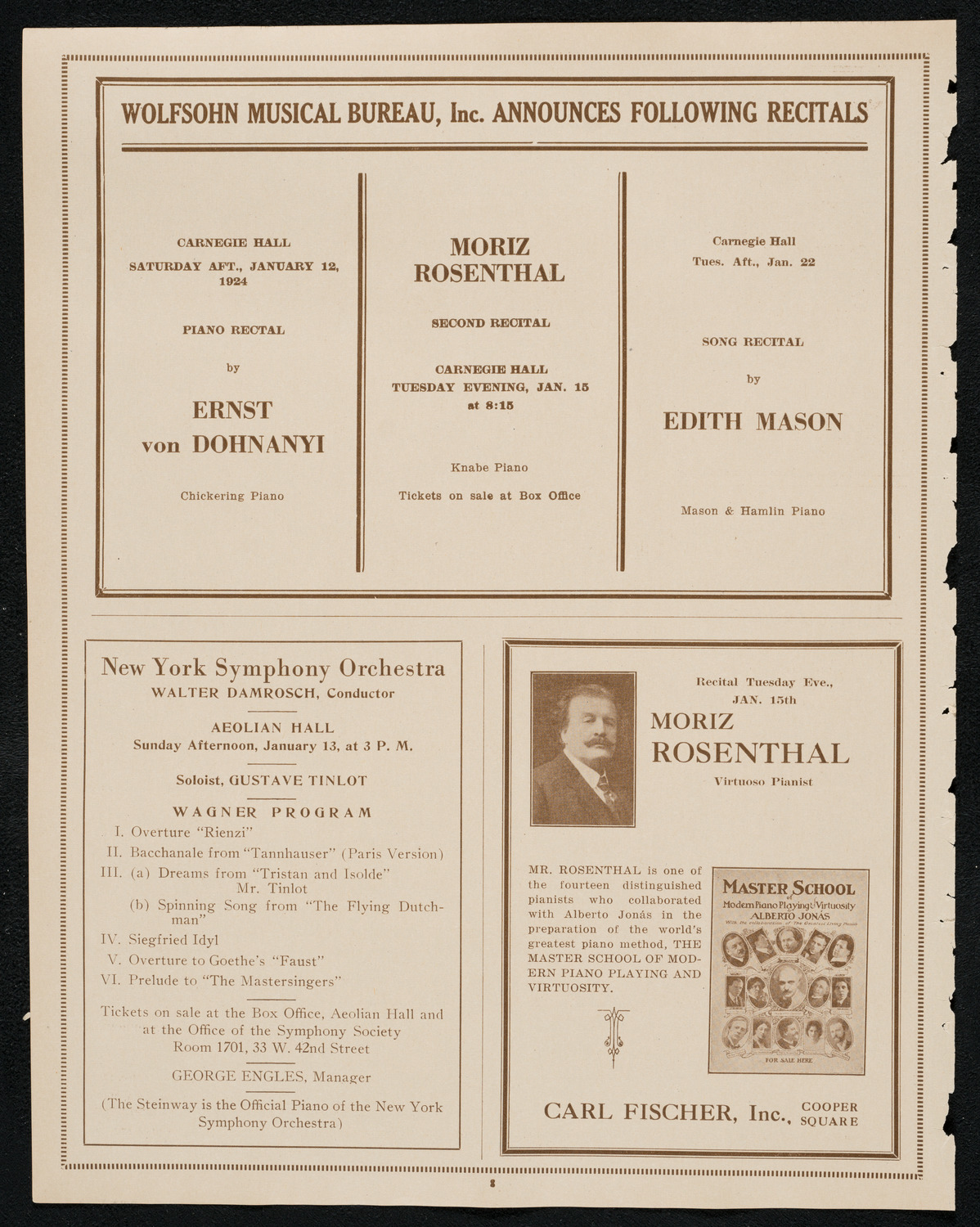 Burton Holmes Travelogue: Mediterranean Sky-Cruisings, January 7, 1924, program page 8