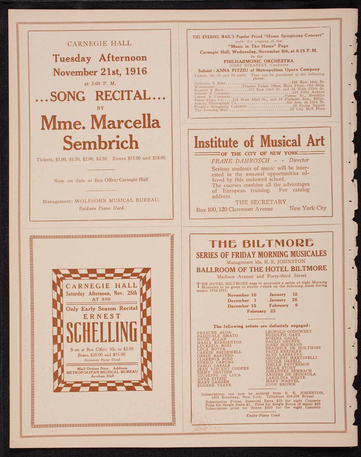 Elmendorf Lecture: Mexico, November 5, 1916, program page 2