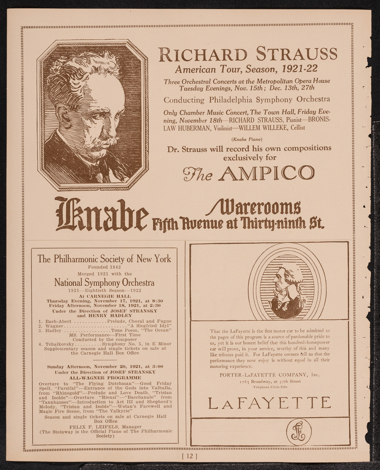 Frieda Hempel, Soprano, November 15, 1921, program page 12
