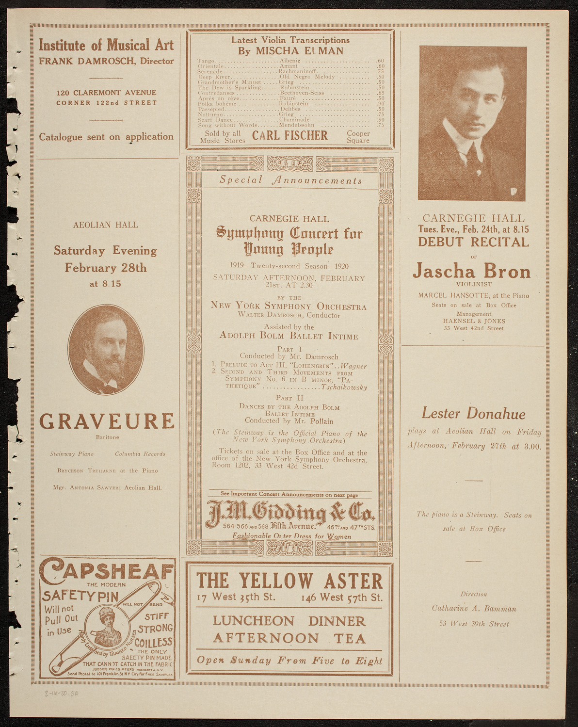 Maggie Teyte, Soprano, February 16, 1920, program page 9
