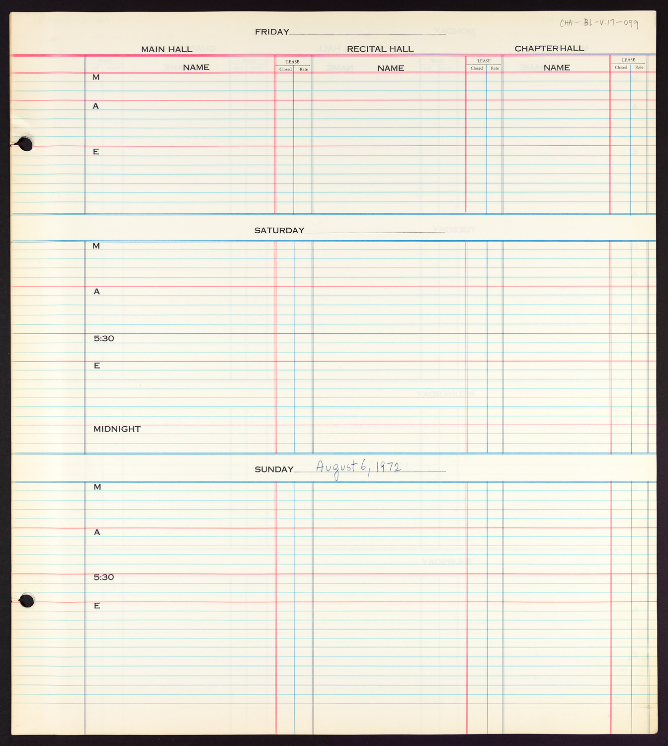 Carnegie Hall Booking Ledger, volume 17, page 99