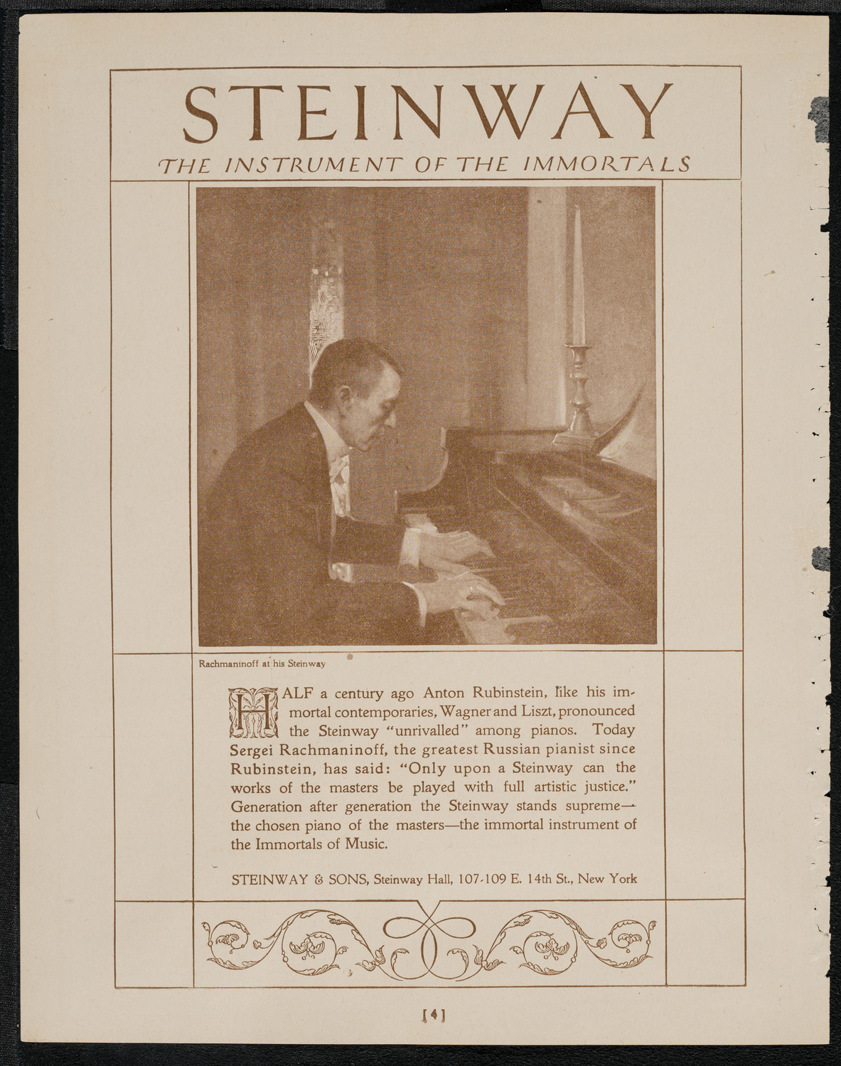 National Symphony Orchestra, April 13, 1921, program page 4