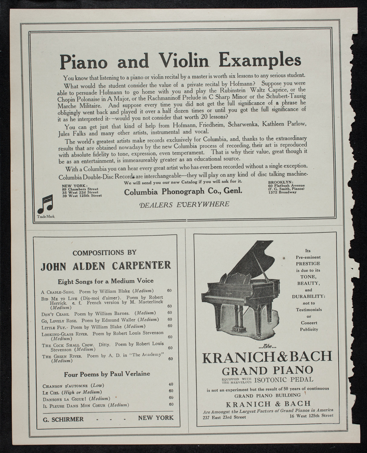 Boston Symphony Orchestra, December 5, 1912, program page 6