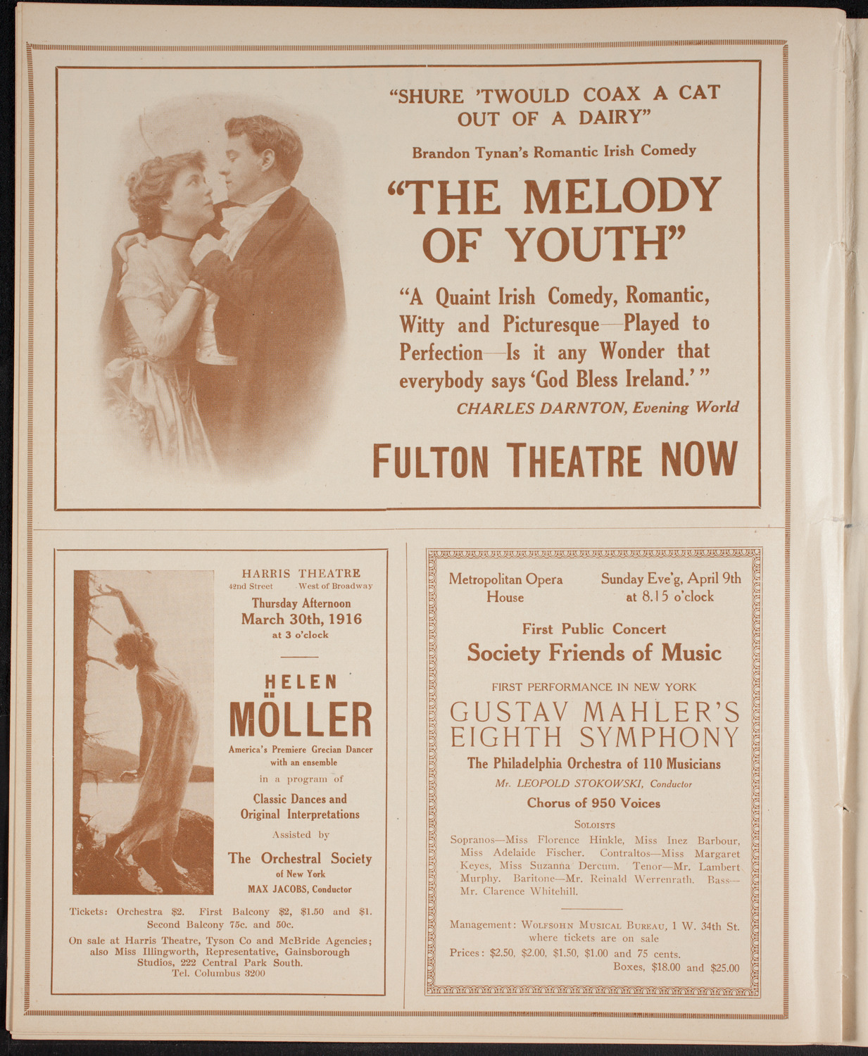 New York Philharmonic, March 24, 1916, program page 8