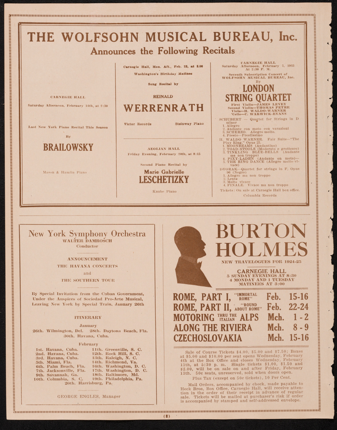 Joseph Coleman, Violin, February 2, 1925, program page 8