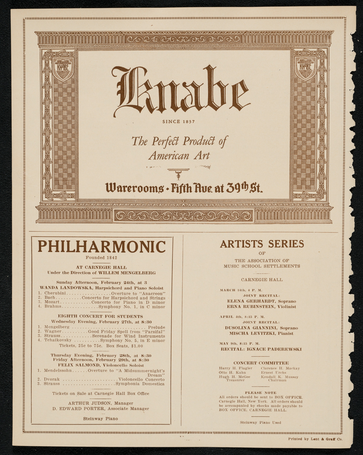 Freiheit Gesang Verein, February 23, 1924, program page 12