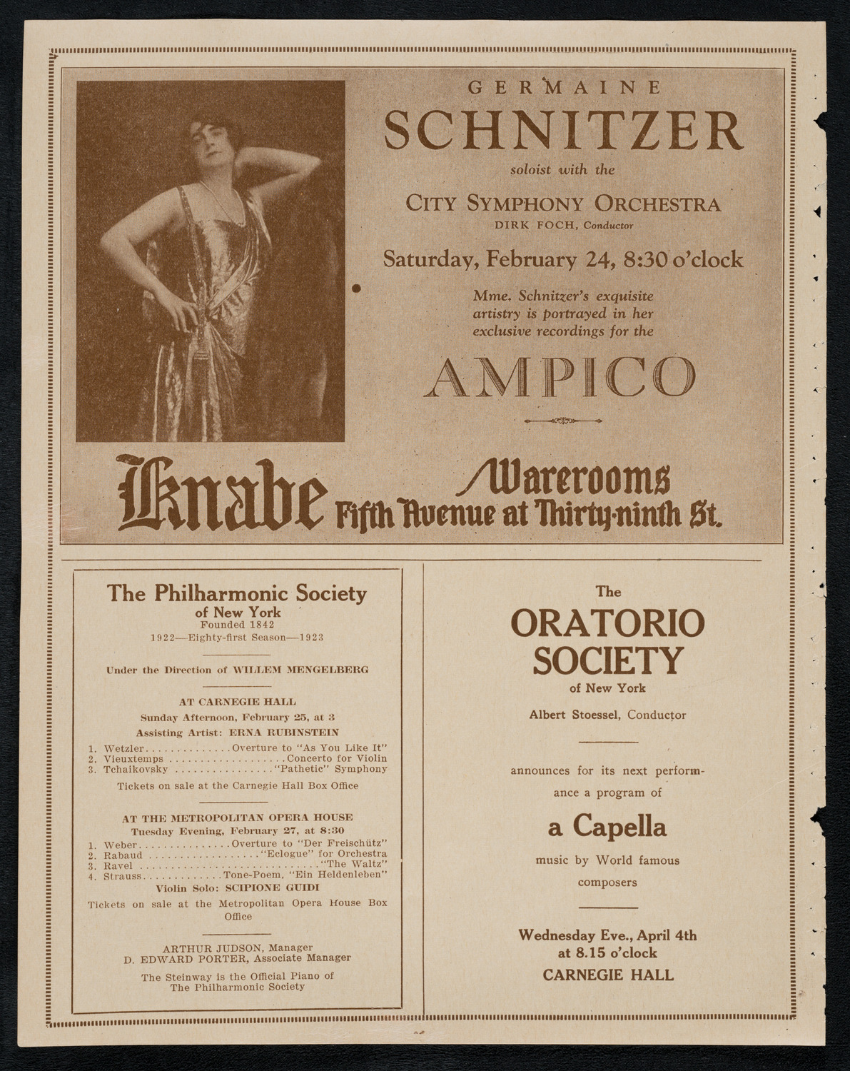 Universal Negro Improvement Association Meeting and Concert, February 23, 1923, program page 12