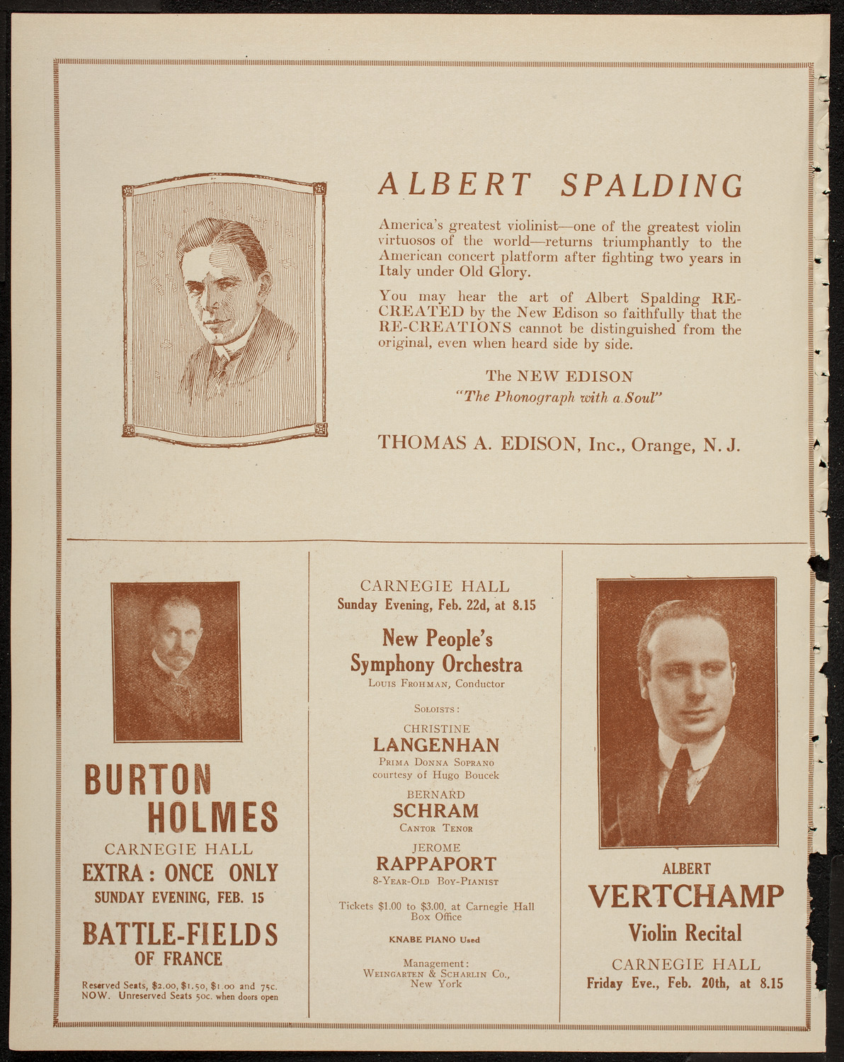 Evening Mail Save-A-Home Fund Concert: New York Philharmonic, February 11, 1920, program page 2