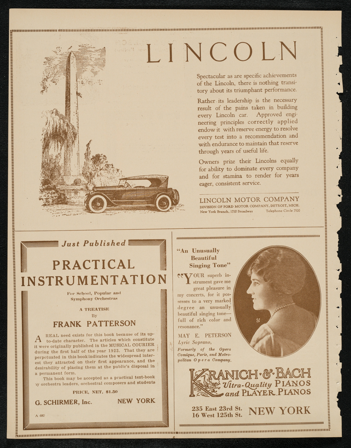 New York Symphony Club, April 18, 1924, program page 6