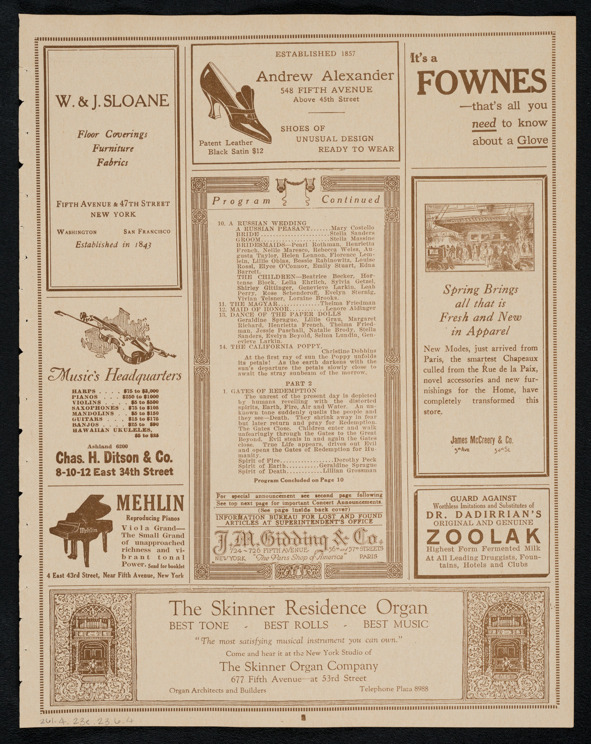 Christine Dobbins' Dancers, April 20, 1923, program page 7