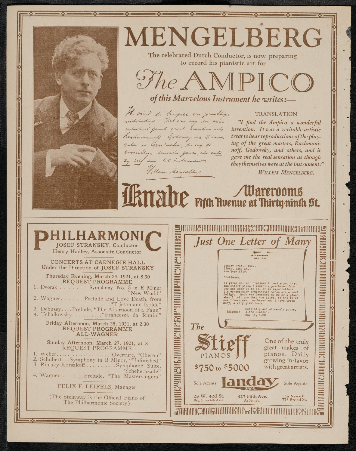 Schola Cantorum of New York, March 16, 1921, program page 12