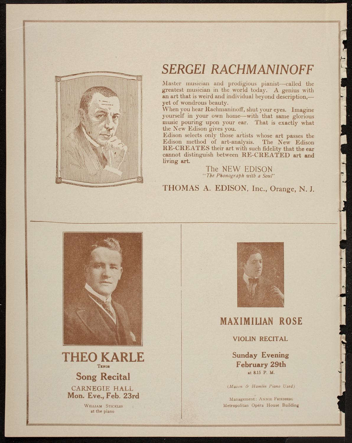 Mabel Garrison, Soprano, February 23, 1920, program page 2