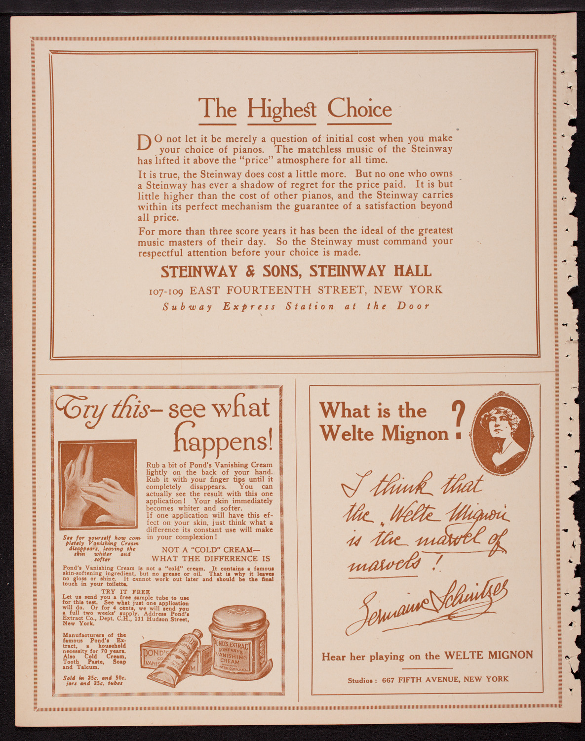 New York Philharmonic, December 3, 1916, program page 4