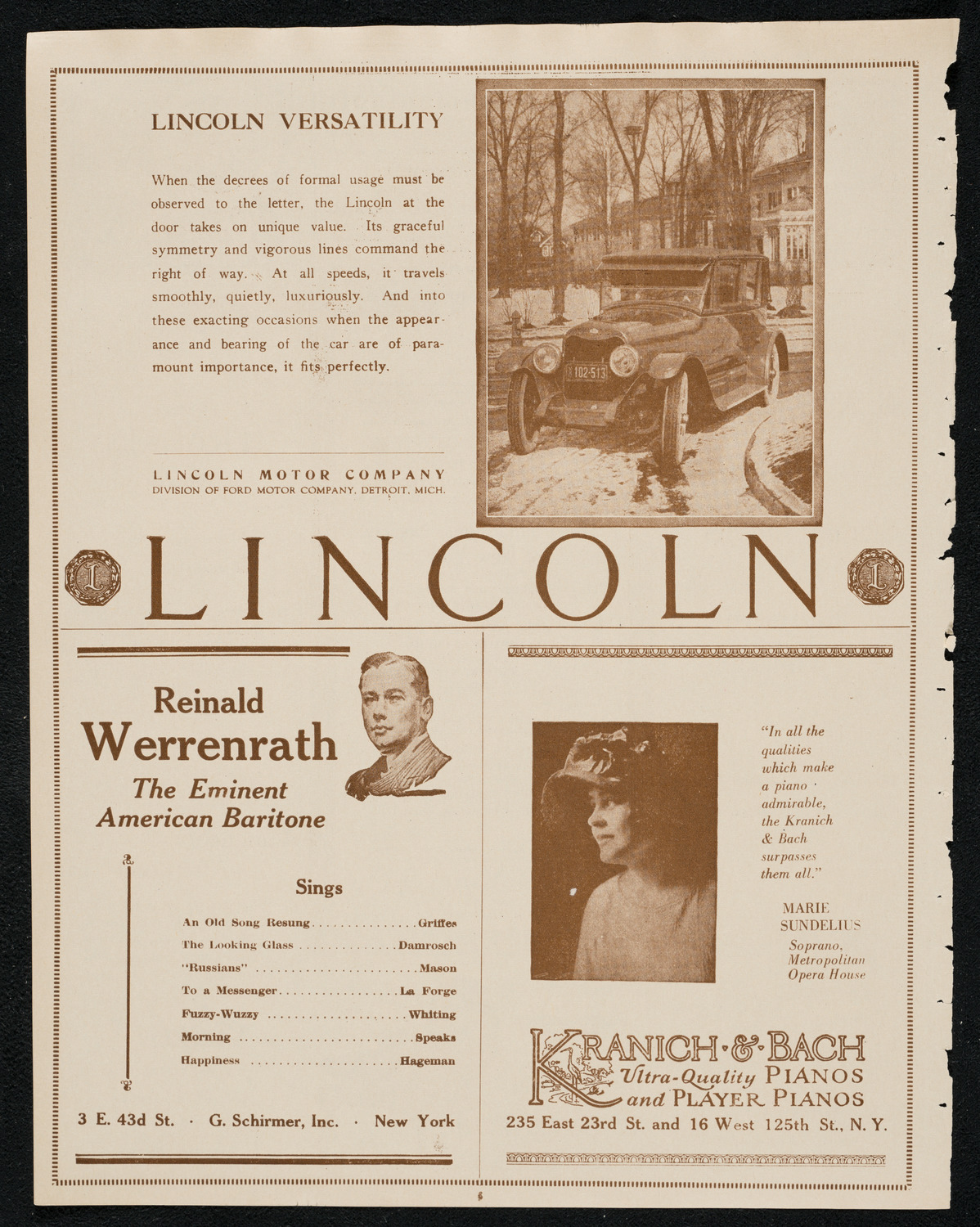 New York Philharmonic, February 14, 1924, program page 6