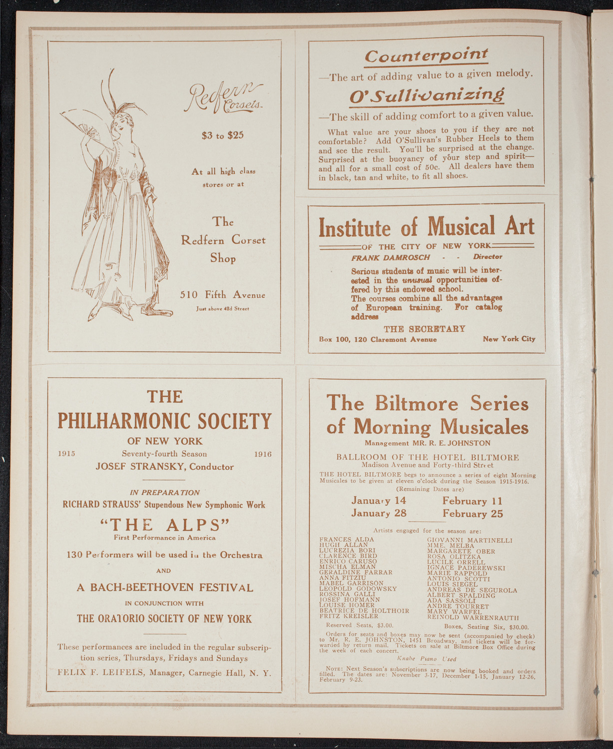 People's Symphony Concert, December 19, 1915, program page 2