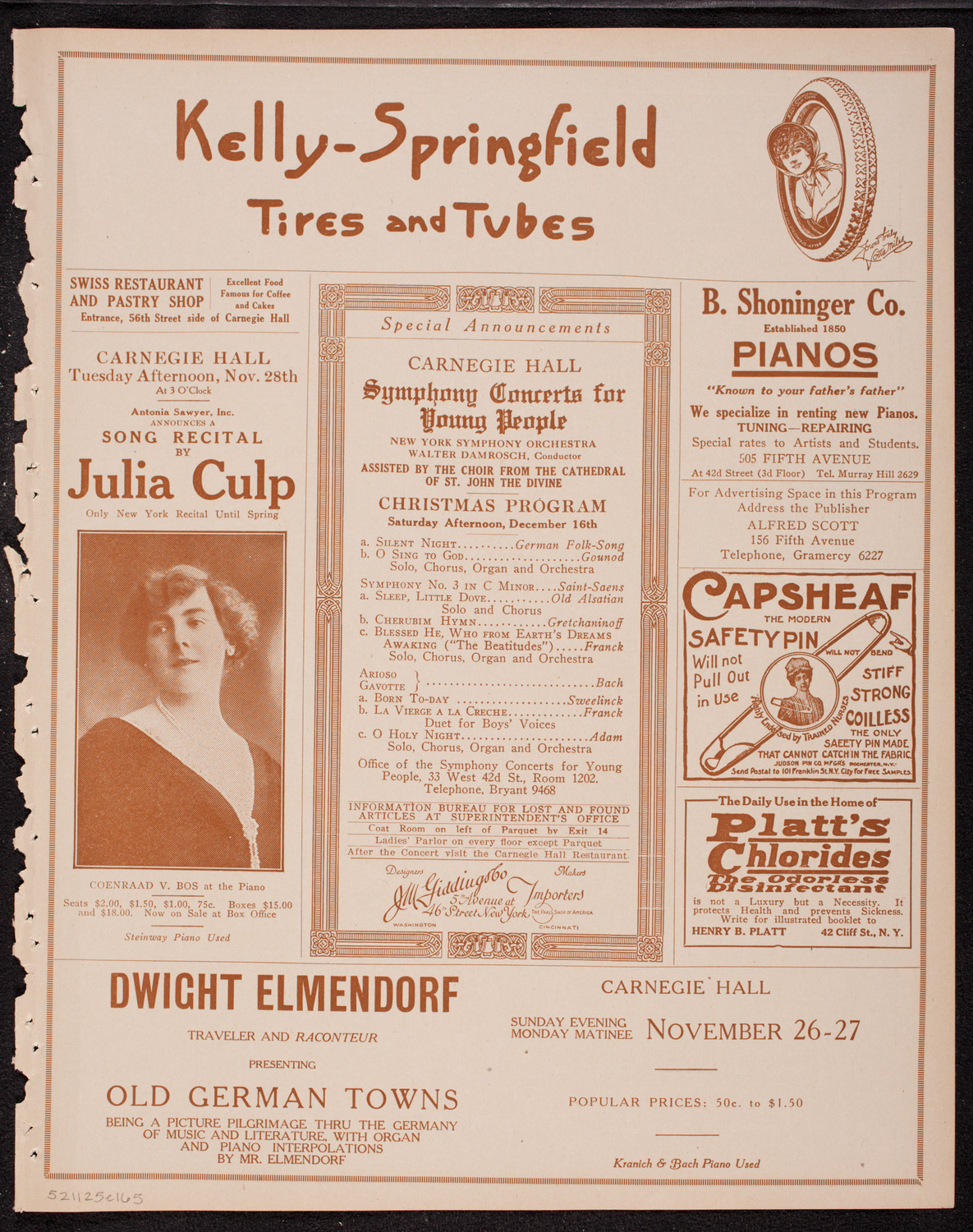 New York Symphony Orchestra, November 25, 1916, program page 9