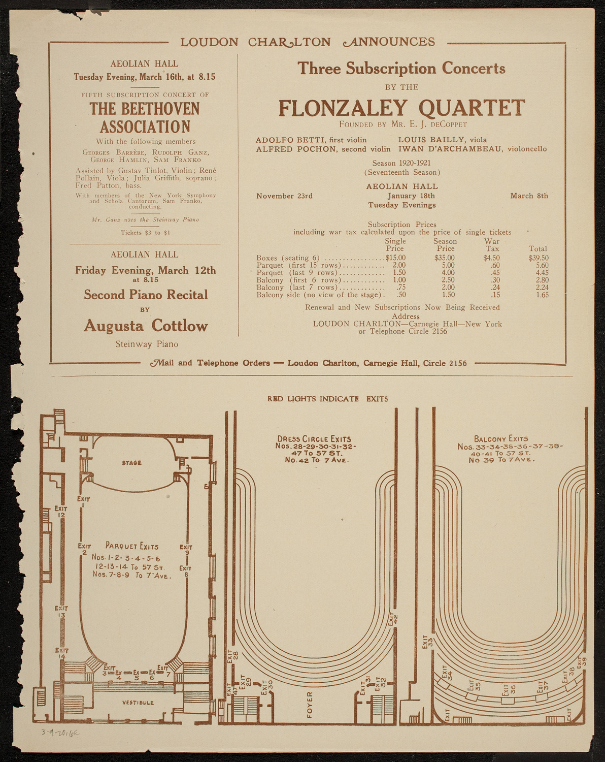 Philadelphia Orchestra, March 9, 1920, program page 11