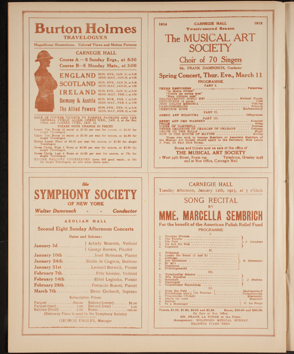 United Swedish Singing Societies of New York, December 26, 1914, program page 8