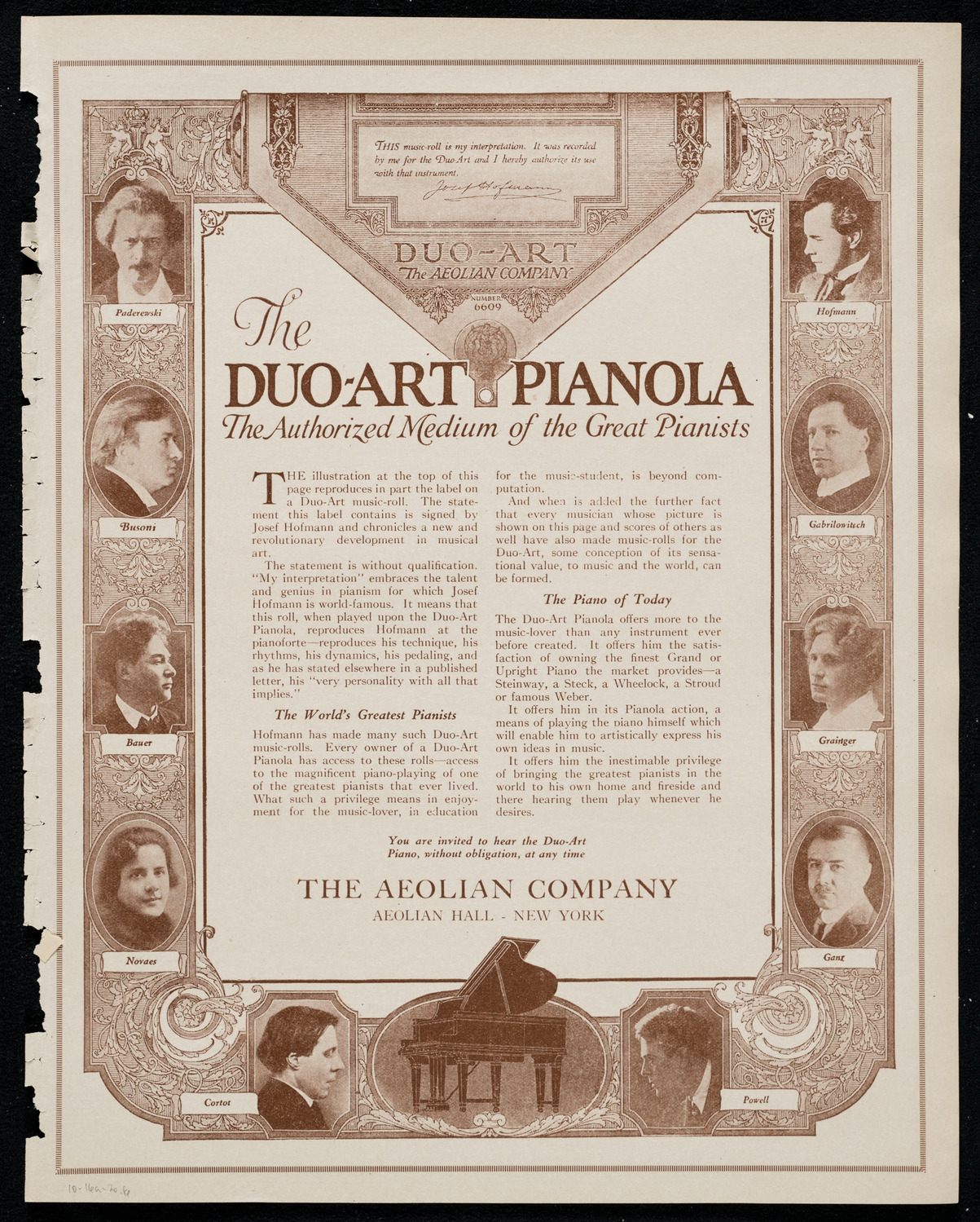 Josef Stopak, Violin, October 16, 1920, program page 11