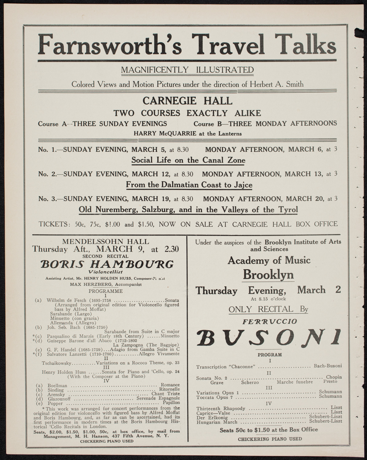 Cantors' Association of America, March 1, 1911, program page 10