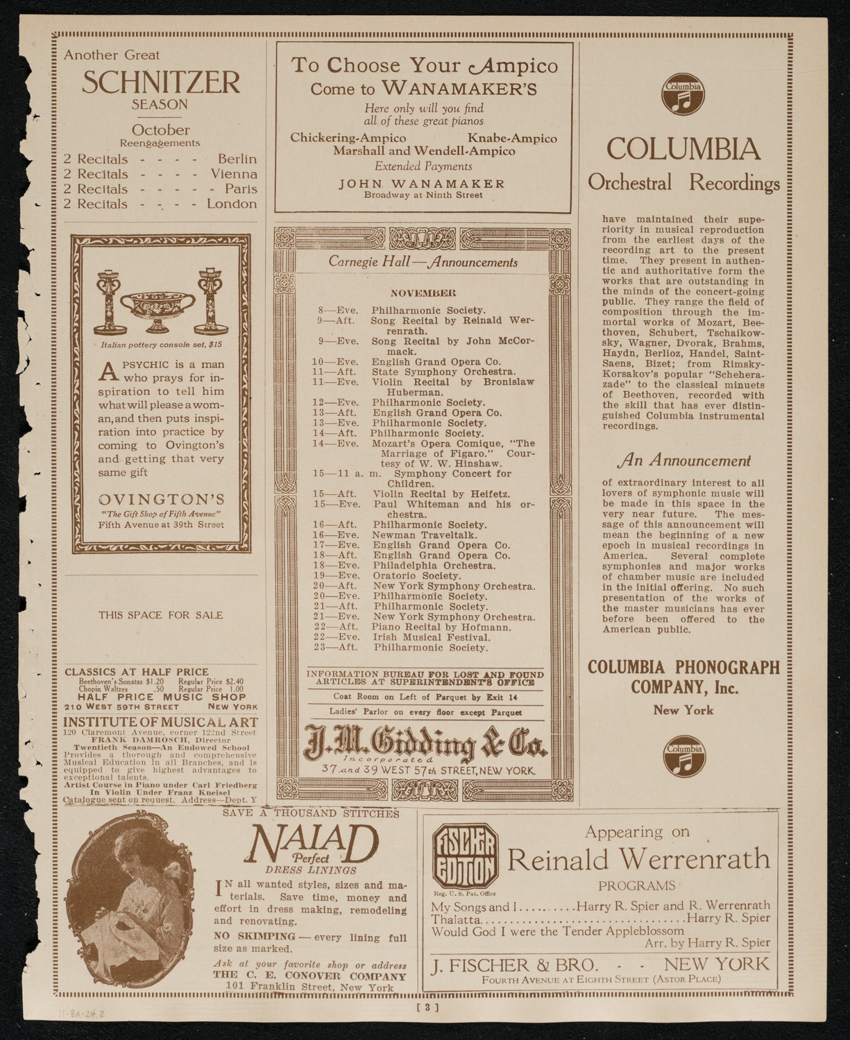 Symphony Concert for Young People, November 8, 1924, program page 3