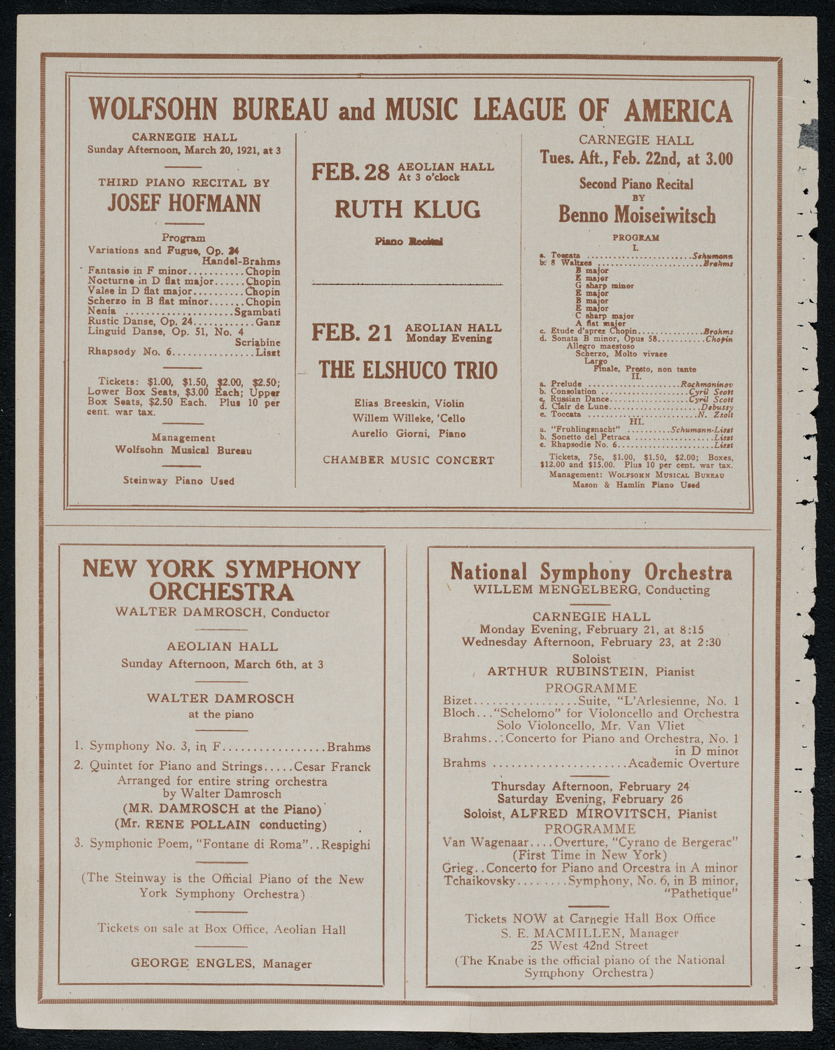 Benefit: Fordham University, February 21, 1921, program page 8
