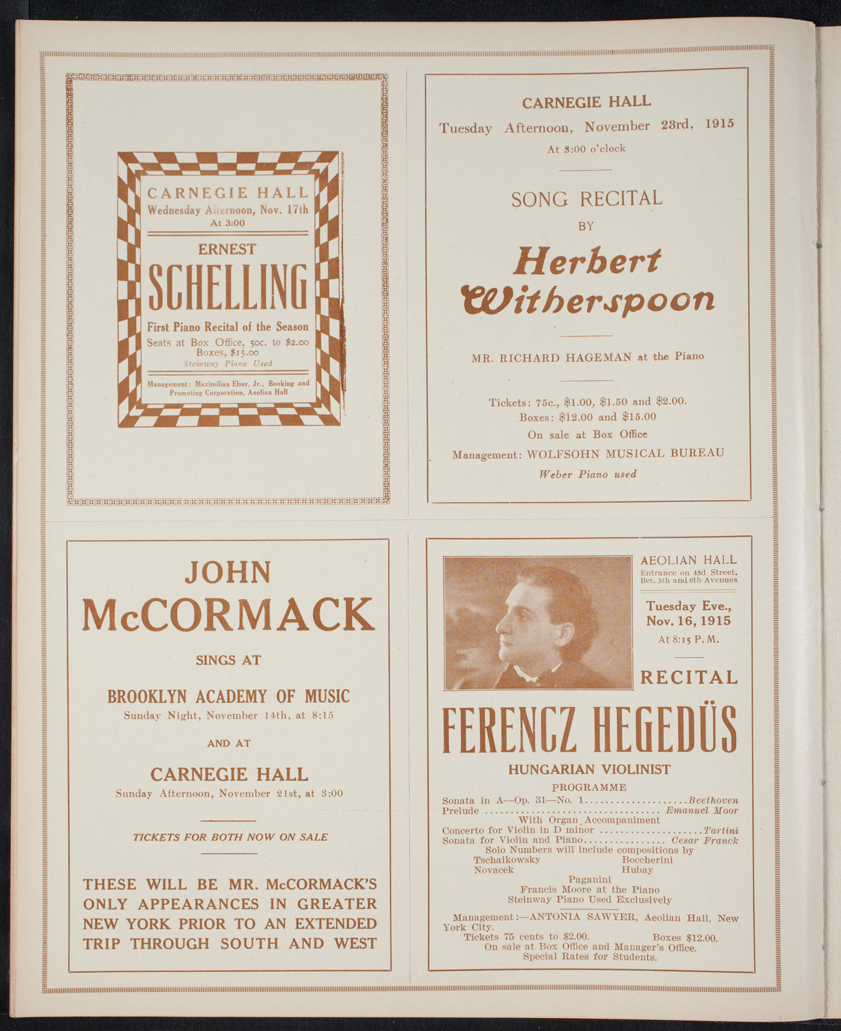 Elmendorf Lecture: The British Isles, November 8, 1915, program page 10